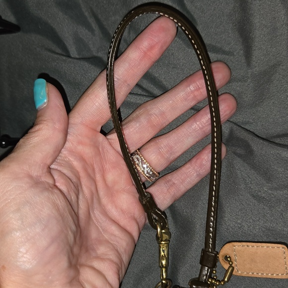 Coach Suede, Leather, and Cow Print Patchwork Wristlet - Picture 6 of 6